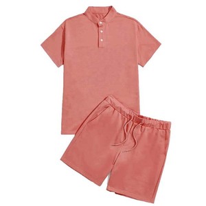 Conjunto de Shorts Casuales de Verano para Hombre, Camiseta de Manga Corta de Color Sólido, Conjunto de 2 Piezas - Product Image 3