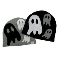 Venta al por mayor personalizada Jacquard Knit Beanies Logotipo personalizado Adulto Algodón/Lana Toque Sombreros Bonnet Y2K Unisex Carácter Transpirable
