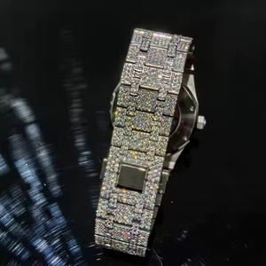 Full Iced Moissanite Diamond <b>Mens</b> Luxury Watch High Quality <b>Stainless</b> <b>Steel</b> Hip Hop Jewelry Timepiece Trending Gift For Him - Product Image 4