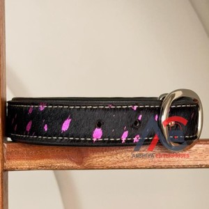 Accessoires pour animaux de compagnie ODM OEM collier de chien en cuir de vachette métallisé avec boucle en métal et anneau en D collier pour animaux de compagnie en cuir véritable écologique - Product Image 1