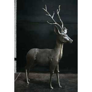Escultura de Reno decorativa de aluminio de pie, acabado de plata maciza, decoración navideña para el hogar, estatua de Animal de Reno 2025 - Product Image 2