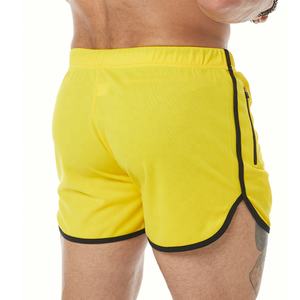 Double couche Sporty Solid Hommes Taille haute élastique Anti-Uv Quick Dry Tight Stretch Fitness Training Marathon Running Shorts - Product Image 1