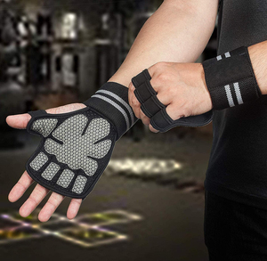 Gants de gymnastique de haute qualité avec enveloppes de poignet haltérophilie Fitness entraînement exercice poignée de main antidérapant protecteur de paume pour hommes femmes - Product Image 6