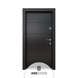 ABSDOOR Porte Intérieure Moderne et Élégante en Acier et Bois MDF, Ouverture Manuelle, Anti-Effraction, Isolation Phonique, Conforme ISO EN, pour Entrée Principale - Product Image 1