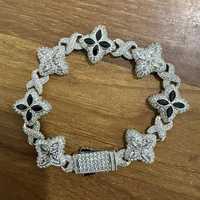 Bijoux pour femmes de luxe Hip Hop à la mode, chaîne de bracelet cubaine à maillons en diamant de laboratoire multicolores, certificat IGI, 14K