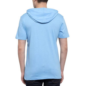 T-shirt à capuche pour hommes sur mesure, vente en gros de vêtements décontractés légers et respirants en coton avec impression de logo, mode de rue - Product Image 5