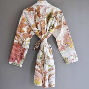 Kantha เสื้อแจ็กเก็ตแนวโบฮีเมียน,ชุดเดรสระเบิดแขนยาวให้ความอบอุ่นแฟชั่นทำด้วยมือสำหรับทุกเพศ - Product Image 3