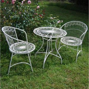 Ensemble table et chaise durable et élégant en fonte à quatre places adapté pour une utilisation dans les espaces de jardin à manger en plein air - Product Image 6