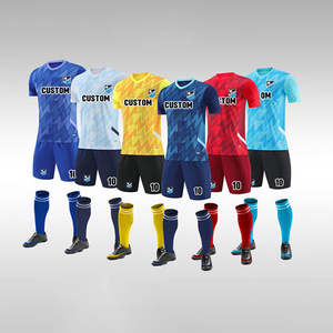 Meilleurs uniformes de football pour hommes de haute qualité, légers, antibactériens, à séchage rapide, col en V, pour adultes, impression de logo personnalisée, ensemble en polyester - Product Image 1