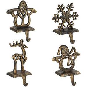 Unique holiday <b>stocking</b> <b>holder</b> made from iron designed to suit traditional rustic or industrial <b>Christmas</b> decor - Product Image 1