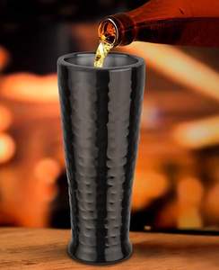 Vaso Alto Premium de Acero Inoxidable Negro Martillado Ecológico Moderno para Accesorios de Bar Certificados para Bebidas de Fiesta - Product Image 4