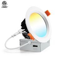 Spots de plafond étanches anti-reflets RVB/RGBW LED 12V 24V Smart Home 4/5 fils LED encastrée vers le bas 8W 12W 15W 20W