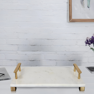 Plateau de décoration de Noël en marbre élégant et moderne Vente en gros directe d'usine Meilleure qualité Prix bas Accent de maison de vente chaude parfait - Product Image 1