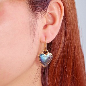 Pendientes colgantes con bisel de piedras preciosas de lapislázuli en forma de corazón chapado en oro de 14K, regalo de San Valentín para mujer - Product Image 4