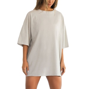 OEM personalizado caído hombro mujeres camisetas de alta calidad Streetwear de gran tamaño Vintage Camiseta de algodón de las mujeres camiseta - Product Image 1