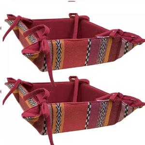 Panier à pain mignon en corde de 100% coton pur de l'usine chinoise, panier de rangement de certificat rectangle GOTS - Product Image 1