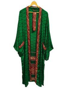 กิโมโนผ้าไหมสำหรับชุดกลางคืนของผู้หญิงเสื้อคลุมยาวพิมพ์ลายดอกไม้อินเดียวินเทจผ้าไหมส่าหรี - Product Image 5