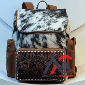 Nueva mochila hecha a mano para pañales de cuero, venta al por mayor, mochila de moda de viaje multifuncional de piel de vaca genuina para Unisex - Product Image 1