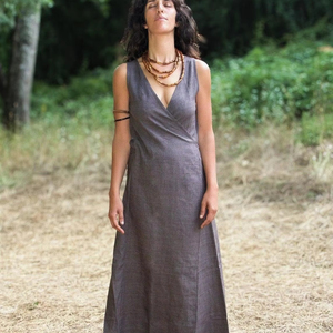 100% robe d'été en coton biologique avec imprimé floral longue robe durable en lin pour la saison d'automne - Product Image 1