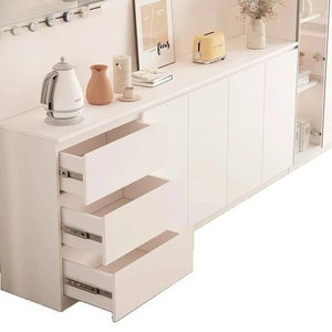 Aparador Modular de Madera Maciza de Estilo Moderno y Minimalista con Iluminación LED, Mueble de Almacenamiento para Cocina y Comedor - Product Image 3