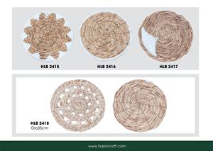 Handmade Round Water Hyacinth <b>Rug</b> <b>Natural</b> Vietnam Storage Organizer for Home & Kitchen Laundry Basket (HLB 15223) - Product Image 2