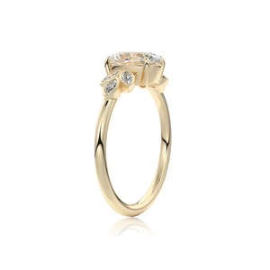 Anillo de compromiso de diamantes de siete piedras ovaladas y marquesa cultivada en laboratorio de 2,2 quilates en oro sólido de 14 quilates para Joyería Fina para mujer - Product Image 5