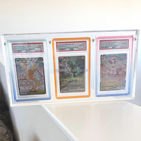 Boîte de rangement en acrylique magnétique pour cartes gradées TCG, 3 emplacements, présentoir transparent pour collection de cartes PSA, BGS, CGC