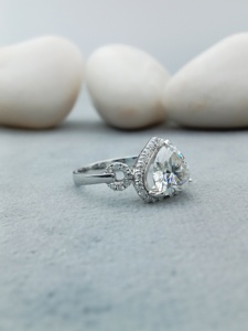 Women's Luxury 14K White Gold for Certified VVS Natural Diamond Classic Rounded Baguette Engagement Ring for Weddings & Parties - Product Image 3