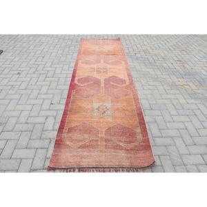 <b>Large</b> Area Boho Red Orange Wool <b>Rug</b> 3 X 10ft Turkish Style Latex Backing for <b>Living</b> <b>Room</b> Bedroom Hallway Rectangular Patchwork - Product Image 1