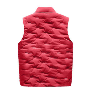 Gran oferta de chalecos sin mangas de satén, chaqueta deportiva sin mangas, rojo sólido, ajuste Regular, chaleco acolchado de invierno para hombre, diseño de letras bordadas - Product Image 2