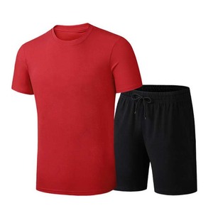 Conjunto de Verano para Hombre de 2 Piezas, MOQ Bajo, Ropa Masculina, Camiseta y Pantalones Cortos, Conjuntos Deportivos, Chándales de Algodón Transpirable, Estilo Urbano - Product Image 3