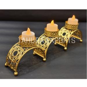 Decorative Collection of Classic Tabletop Decoration Silver Golden <b>Tea</b> <b>Light</b> Candle Holder for <b>Christmas</b> Home Ramadan Decoration - Product Image 3