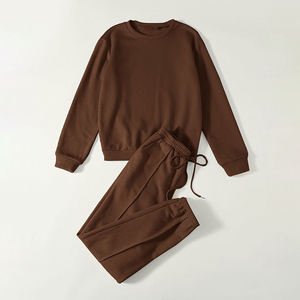 Conjunto Deportivo Personalizado para Hombre, Cuello Redondo, Cordón Ajustable, 100% Algodón, Sudadera Lisa a la Moda, Pantalones Deportivos con Costura Frontal Estampada, Talla XL - Product Image 3