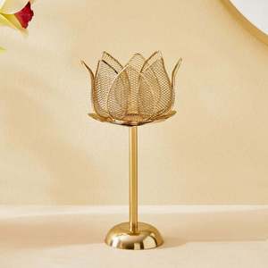 Bougeoir unique pour décor sophistiqué Bougeoir géométrique Lotus pour un style unique à la maison - Product Image 3