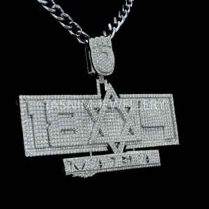 Hip Hop plata personalizada Iced VVS Moissanite colgante letra cubana joyería para hombres para Christian - Product Image 3