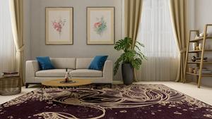 Alfombra Persa Abstracta Anudada a Mano de Lana Adam Rugs - Resistente a las Manchas, Ecológica, Antideslizante para Uso Doméstico, Baños y Comercial - Product Image 4