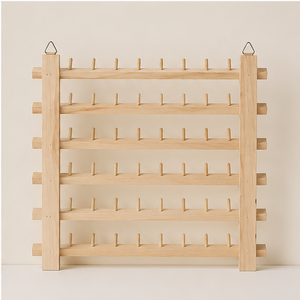 Wood Thread Spool Rack 5 Tier <b>Wall</b> <b>Hanging</b> Minimalist <b>Storage</b> Holder for Sewing Supplies Wooden Sewing Thread Rack - Product Image 3