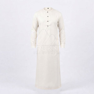 Comfortable Cotton Arabic <b>Thobe</b> <b>Men</b> Traditional Long Kurta Soft Flowing Design Full Sleeve Ankle Length Crew Neck Lightweight - Product Image 3