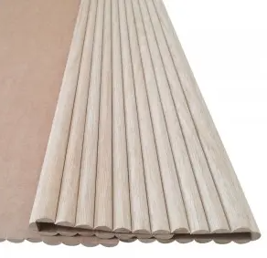 Panneaux muraux en bois cannelés modernes (mi-ronds) - Product Image 2