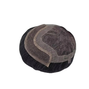 Peluca de Cabello Humano con Encaje Frontal Mono, Cabello Chino Virgen Remy, Parches de Cabello, Lacio Rizado, Ondulado Profundo, 1b+gris - Product Image 4