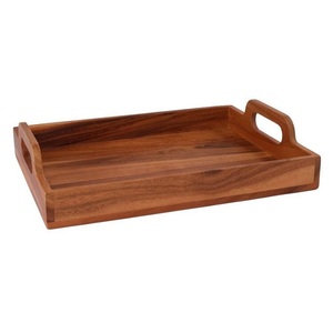 Bandeja de Madera Artesanal India para Servir Comida y Bebidas, Accesorios de Cocina de Alta Calidad, Bandeja Rectangular de Acacia para Desayuno - Product Image 4