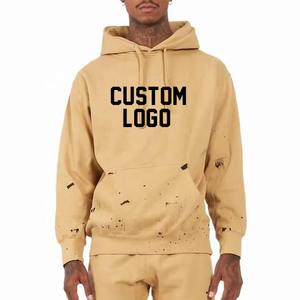 Survêtement à capuche personnalisé 100% coton Style Streetwear avec sweat à capuche surdimensionné Joggers évasés Fourniture en vrac Fournisseur de survêtement personnalisé - Product Image 2