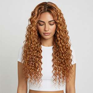 Extensions de cheveux à clipser 3B # 38 Cheveux vierges dorés cuivrés de 28 pouces 10A - Product Image 2