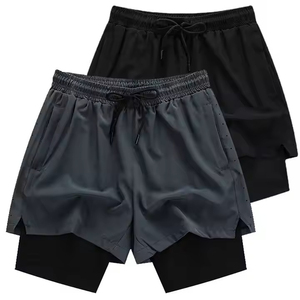 Shorts de Baño de Secado Rápido para Hombre con Bolsillos, Cintura con Cordón, Color Sólido, Traje de Baño, Ropa de Playa, Último Modelo - Product Image 1