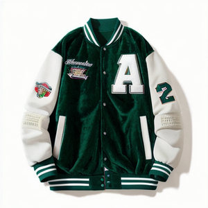 Nouveau design de vestes d'université lâches patchs en chenille Letterman College Bomber Baseball vestes pour hommes - Product Image 1