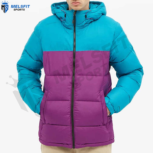 Top Trending Winter Wear Fashionable <b>Men</b> Coated Puffer Jacket with Stand Collar and Front Logo Slim Fit Plain Design - Product Image 2