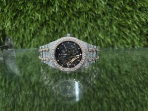 Reloj Mecánico Personalizado para Hombre de 42 mm, Lujoso Esqueleto Blanco Completamente Engastado con Diamantes de Moissanita, Estilo Hip Hop, Correa de Acero Inoxidable, Nuevo - Product Image 3