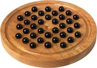 Solitaire en marbre Jeu de société en bois - Ensemble complet avec plateau et 33 billes en bois