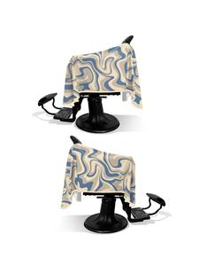 Vente en gros de cape ondulée bleue pour salon de coiffure avec logo personnalisé Cape PRO ondulée bleue pour salon Baber à la mode - Product Image 4