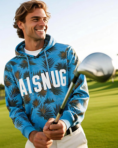 .เสื้อกอล์ฟมีฮู้ดแขนยาวมีฮู้ดสำหรับผู้ชายเสื้อสวมหัวมีฮู้ดสำหรับเล่นกีฬาออกกำลังกายกลางแจ้งสวมใส่สบาย - Product Image 6